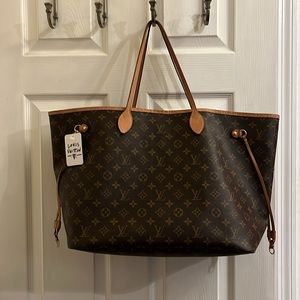 LOUIS VUITTON NEVERFULL GM monogram peony pink lining circa 2020 USA w/ receipt